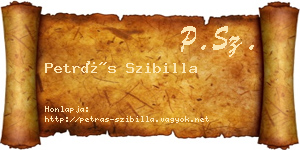 Petrás Szibilla névjegykártya